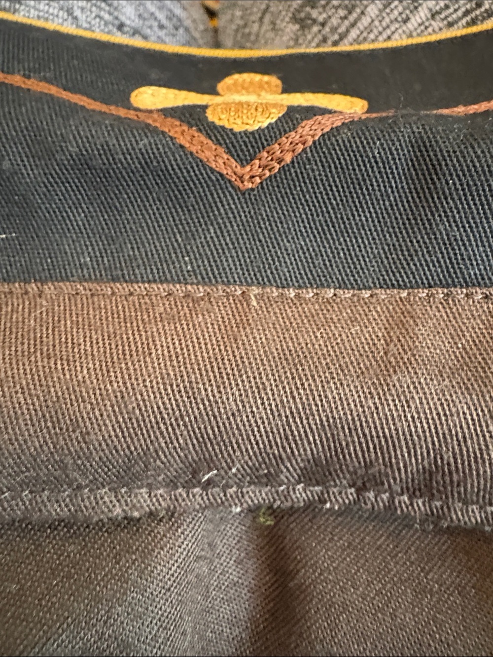 Vintage Brown Western pearl snap Shirt with gold tonal Floral Embroidery - Picture 11 of 11